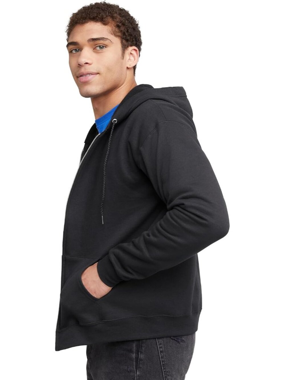 Men's Zip-up Hoodie, Ecosmart Fleece Full-zip Hoodie for Men, Hooded Sweatshirt - Picture 5 of 6